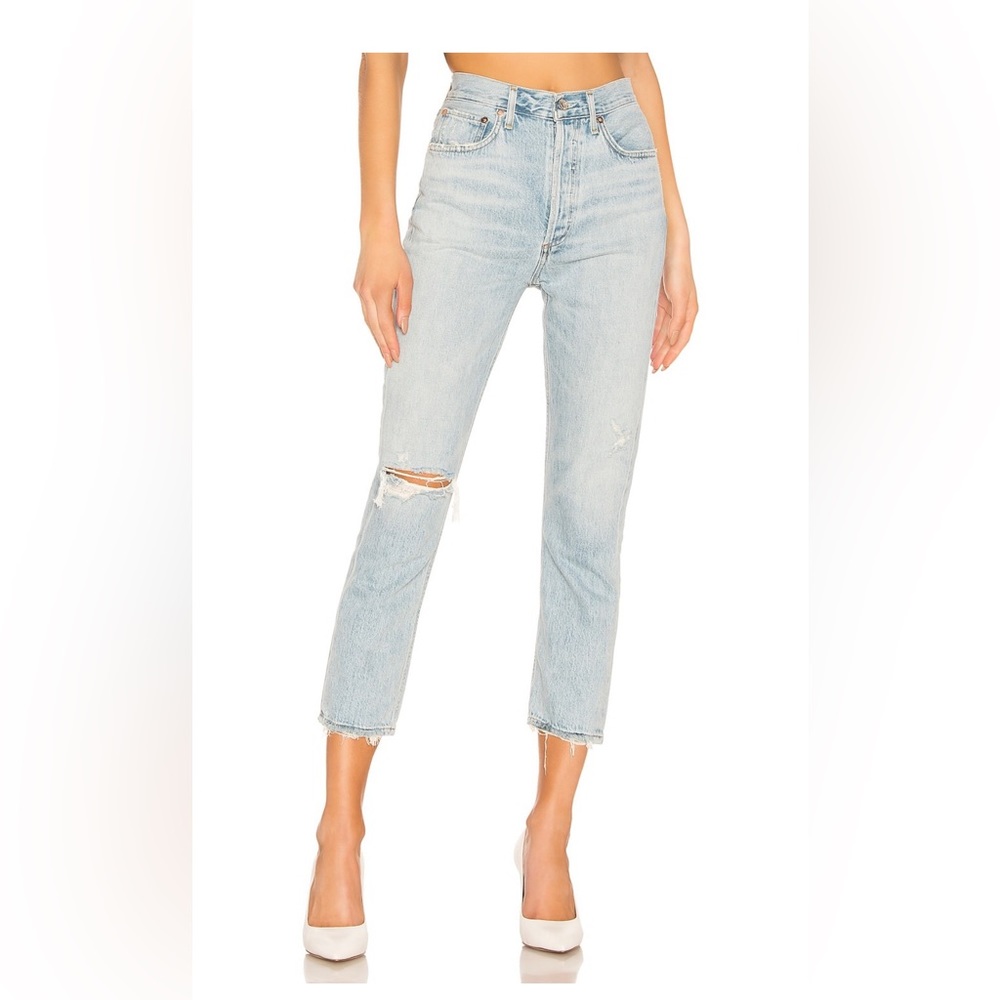 Agolde Jean Riley high rise straight crop in size 26